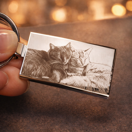 Chaveiro Personalizado com Foto em Aço Inox – Presente Único e Eterno